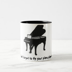 Bicolor ¡No olvide inclinar a su pianista! Taza