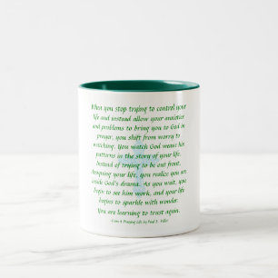 Bicolor No se preocupe - ruegue y mire la taza