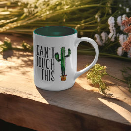 Bicolor No se puede tocar esta taza de cactus