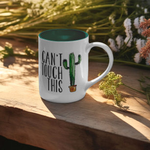 Bicolor No se puede tocar esta taza de cactus
