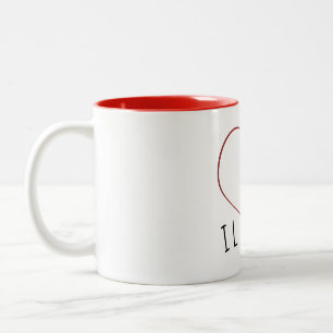 Bicolor Nos amo la taza clásica 11oz
