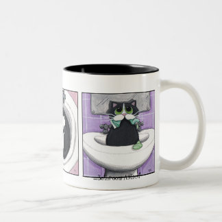 Bicolor Numeritos #2 - taza del cuarto de baño del gato