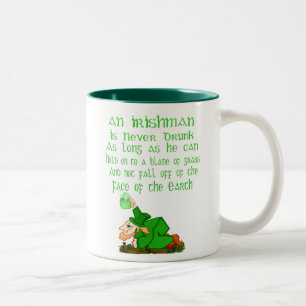 Bicolor Nunca beben a un irlandés…. Taza
