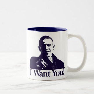 Bicolor ¡Obama I le quiere! Taza