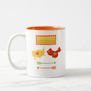 Bicolor Océanos aparte conectados en la taza del profesor