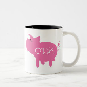 Bicolor Oink taza rosada del cerdo