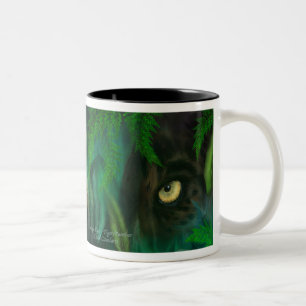 Bicolor Ojos de la selva - taza del arte de la pantera y