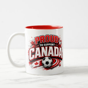 Bicolor ORGULLOSO DE APOYAR A CANADÁ Taza para fanático de