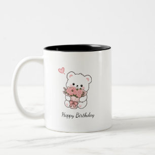 Bicolor Osito de peluche Taza Feliz Cumpleaños – Cumpleaño