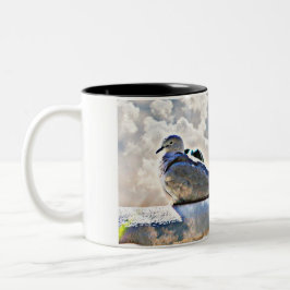 Bicolor Palomas en la taza de café de los cielos/taza