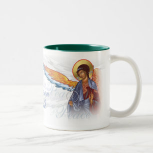 Bicolor "Paz en taza de la tierra" con ángeles