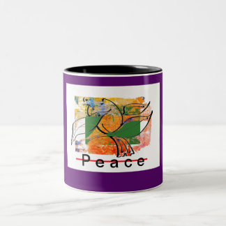 Bicolor Peace Dove taza de café comparte esperanza