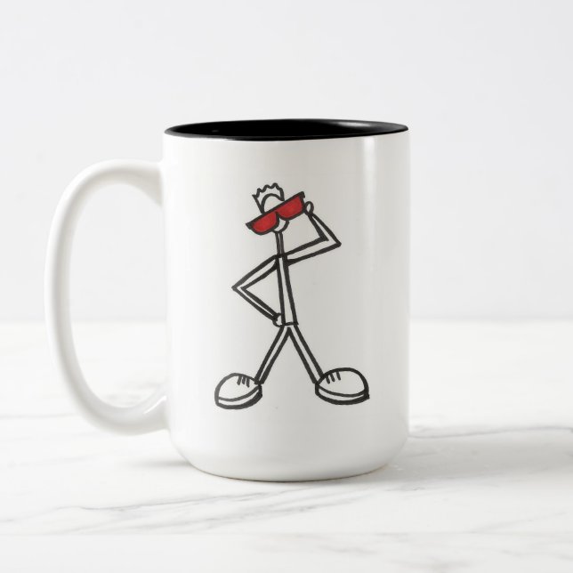 Bicolor peh_onMug - taza + cuadrado rojo (Izquierda)