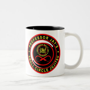 Bicolor Pequeña taza de café del jiu-jitsu del círculo