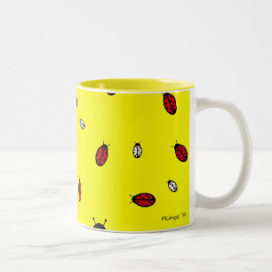 Bicolor Pequeña taza de las mariquitas