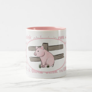 Bicolor Pequeña taza rosada del cochinillo
