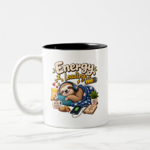 Bicolor Perezoso cargando energía – divertida taza de café