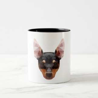 Bicolor Perro animal geométrico del Pinscher de la taza