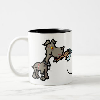 Bicolor Perro del zombi que trae la taza del Dos-Tono
