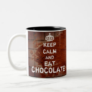 Bicolor Personalizado mantenga tranquilo y coma la taza