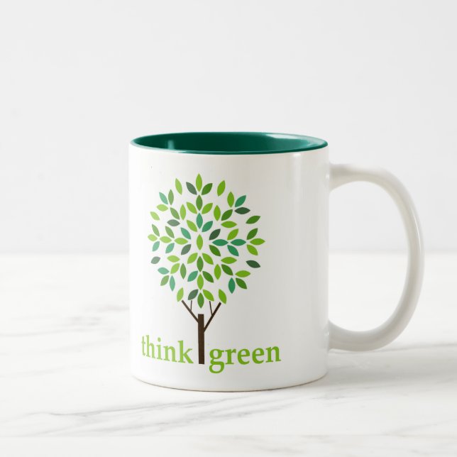 Bicolor Piense la taza verde (Derecha)