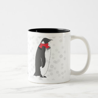 Bicolor PINGÜINOS EN la taza de la NIEVE