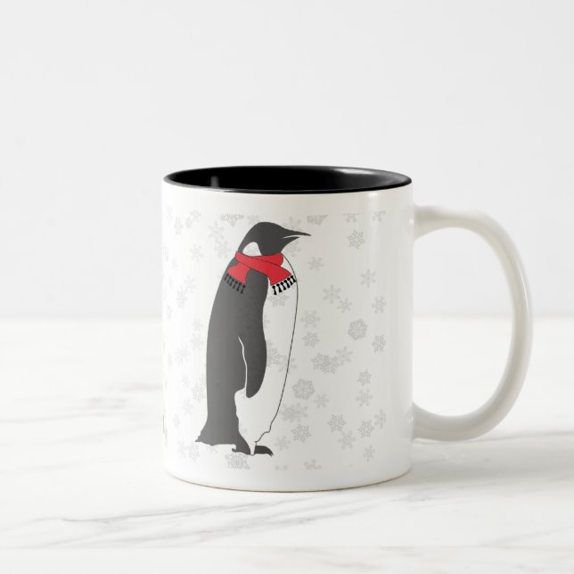 Bicolor PINGÜINOS EN la taza de la NIEVE (Derecha)
