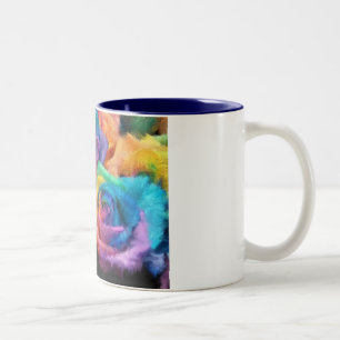 Bicolor Pintura de la taza de los rosas del arco iris