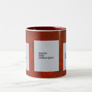 Bicolor Plantilla de la taza de la foto del rojo rico