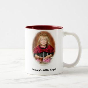 Bicolor Poca taza de café del ángel de la mamá