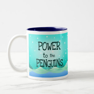 Bicolor Poder al pingüino - taza