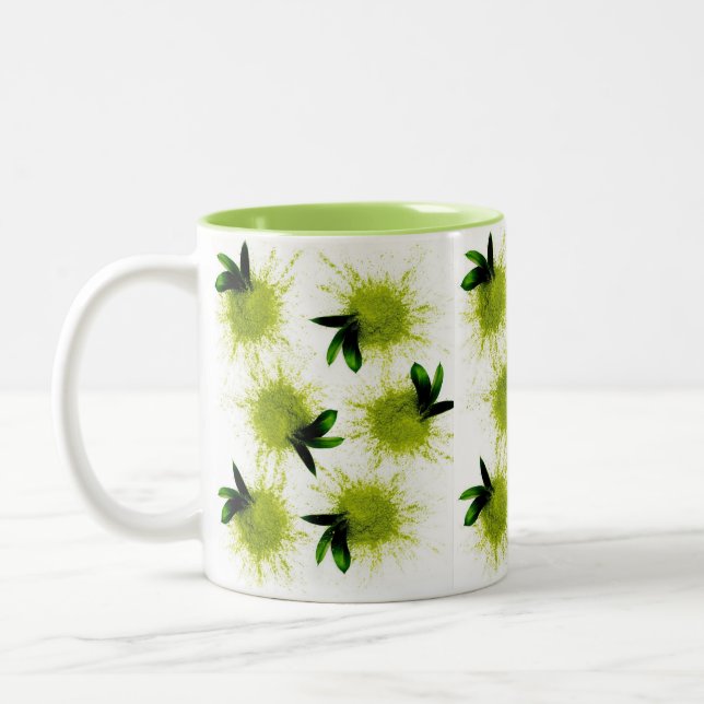 Bicolor Polvo de Matcha Taza (Izquierda)