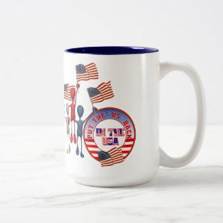 Bicolor Ponga los E.E.U.U. detrás en la taza de los