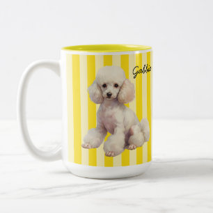 Bicolor Poodle Personalizado Taza de Café para Perro