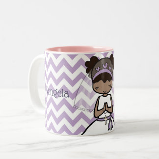 Bicolor Primera taza personalizada del nombre del chica de