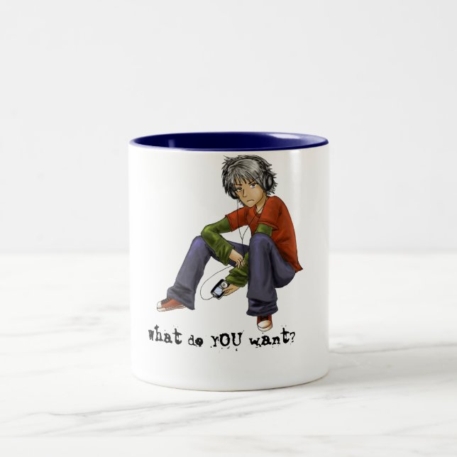 Bicolor ¿Qué USTED quiere? Taza de café (Centro)