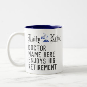 Bicolor Regalo de jubilación para un médico Taza de café