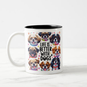 Bicolor Regalo de la taza de café de tazón de cerdo de per