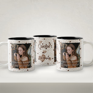 Bicolor Regalo de taza de café con foto para ella para ama
