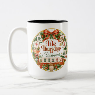 Bicolor Regalo de taza de Mahjong de jueves de fichas para