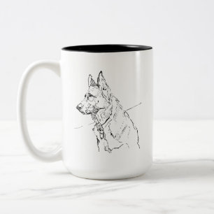 Bicolor Regalo para Amante de Perros, Taza de Café Pastor 