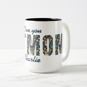 Bicolor Regalo Personalizado Mamá Gata Te Amo Taza con