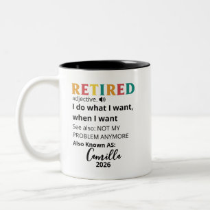 Bicolor Regalos de Jubilación para Mujeres, Taza de Café P