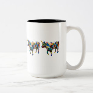 Bicolor "Remienda" la taza de 15 onzas