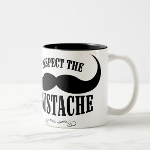 Bicolor Respete la taza de café del bigote $18,95