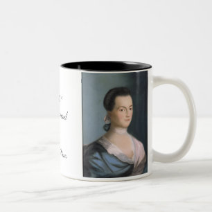 Bicolor Retrato de Abigail Adams y taza de la cita