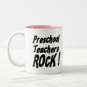 Bicolor ¡Roca preescolar de los profesores! Taza