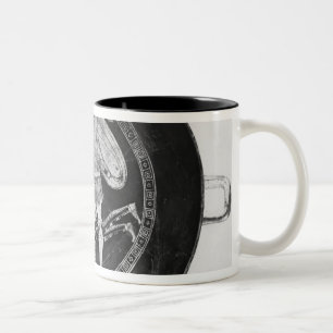 Bicolor Rojo-figura taza del ático