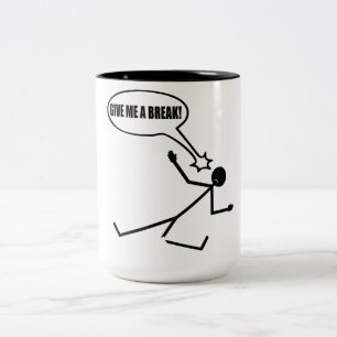 Bicolor Romper la taza de café del hombre del palo de tiem