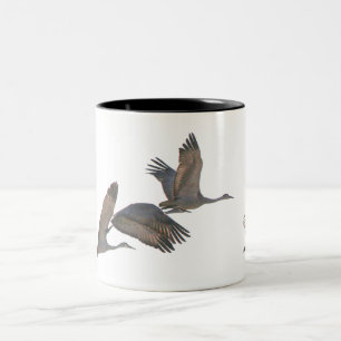Bicolor Sandhill Cranes la taza